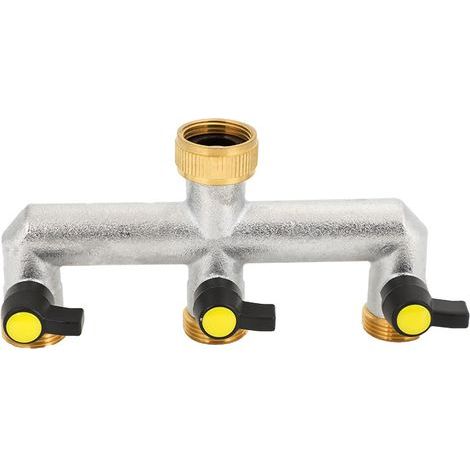 G3/4-Collecteur à 3 voies - arrosage de jardin et d'irrigation Raccordement de tuyau à 2 voies - vanne contrôlable (1/5)