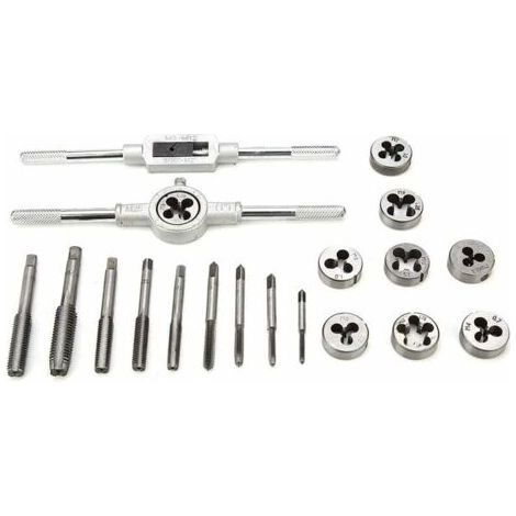 YMYNY 20PCS Tapping Tool, Taps and Dies, Threading Screw Extractors, M3-M12 Steel, with Storage Case (1/5)