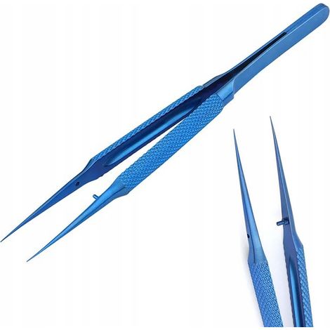 Pinzetta di precisione in titanio dritta BT-11 (blu)