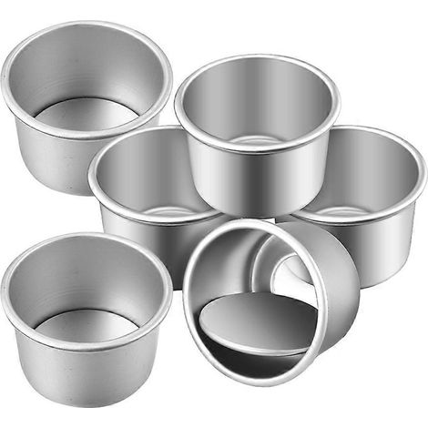 Lot de 6 moules à gâteaux ronds en alliage d'aluminium à fond amovible (1/4)