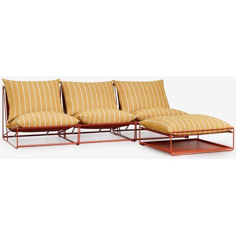 Divano da giardino modulare Amaro a 3 pezzi e pouf trasformabile SKLUM (1/5)