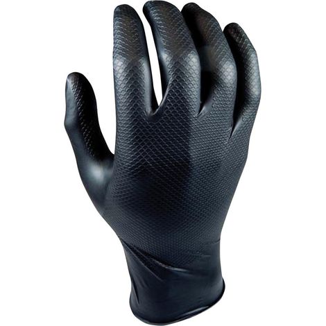 Einweghandschuh Grippaz NBR Gr. 8 schwarz, Box a 50 Stück (1/5)