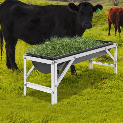 Großvolumiger Futtertrog, 35L Futterkrippe mit ständer, beidseitig offenes Design, für Pferde, Ziegen, Schafe, Kühe, Schweine (1/5)
