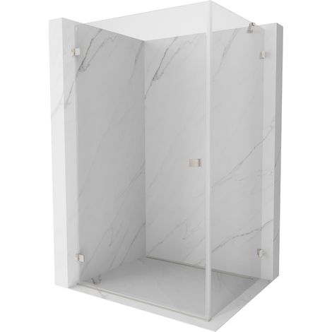 Mexen Lunar-B cabine de douche pivotante gauche 90 x 80 cm, transparent, nickel brossé - 832-090-080-97-00-L (1/5)