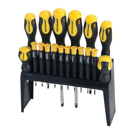 Set di cacciaviti ad impugnatura morbida Silverline 18 pezzi