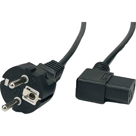 POSAC-C13L-EU18: POS-Netzkabel C13-QT3W-90L[10A]-CEE7/7-YJ-03[10A] H03VV-F3G0.75 L=1800 schwarz