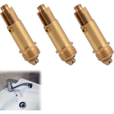 Desagüe emergente para lavabo con tornillo de repuesto, juego de 3 piezas para repuestos y mantenimiento de baño (1/5)