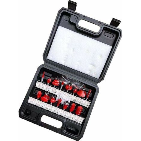 – Coffret de 15 fraises pour défonceuse 6.35mm – Fraises à rainurer en carbure pour bois dur – Coupe nette et précise – Stockage pratique (1/5)