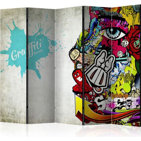 Paravent 5 Volets "Graffiti Beauty" 172x225cm (1/2)