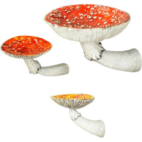 Lot de 3 étagères murales en résine en forme de champignon, support flottant fantaisiste pour loisirs créatifs, étagères murales en forme de champignon pour chambre ou salon (1/5)
