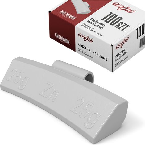 Zink-Klammergewichte für Aluminiumfelgen, Alu-Gewichte, 25 g, 100 Stück