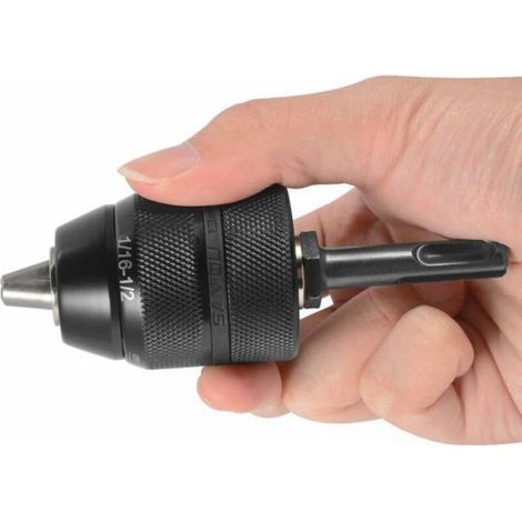 Mandrin De Perçage Sans Clé - 2-13 mm - Montage 1/2-20 UNF - Compatible Perceuses À Percussion 1050 W+ - Avec Adaptateur SDS 6,35 mm - 1 Pièce (1/5)