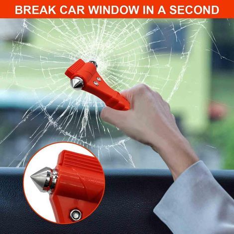 Sicherheitshammer für Fenster, 2-in-1-Notfallwerkzeug zur Fahrzeugevakuierung, Fensterbrecher, Rettungshammer, Gurtschneider, Fensterbrecher (1/5)