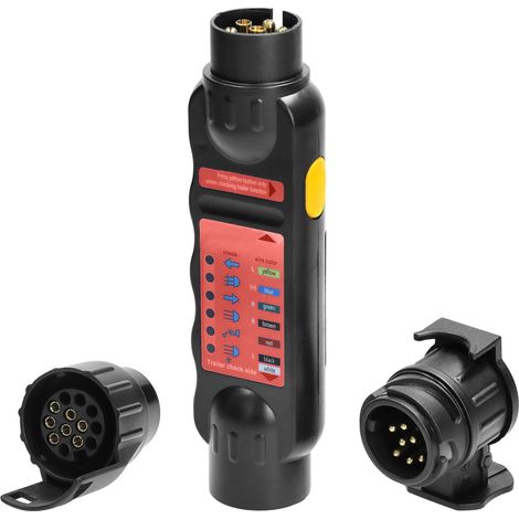 Comprobador de luces de remolque por enchufe + 2 adaptadores 7-13 pines (1/5)