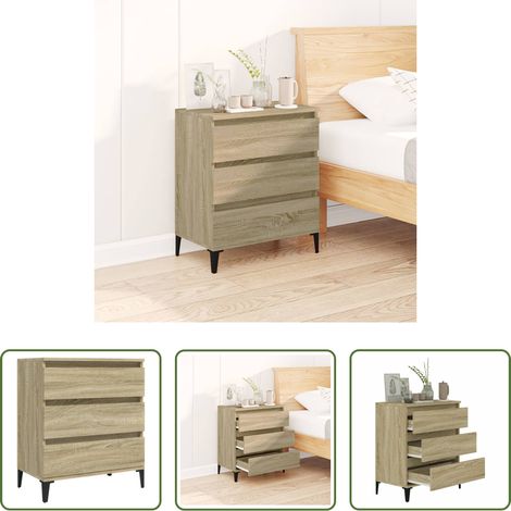 Holzschrank - Sideboard Sonoma-Eiche 60x35x70 cm Holzwerkstoff (1/5)