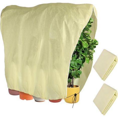 Telo invernale in 2 pezzi per palme - 200x240 cm - taglia grande - Copertura invernale per piante da esterno - con coulisse e cerniera - resistente agli strappi (1/2)