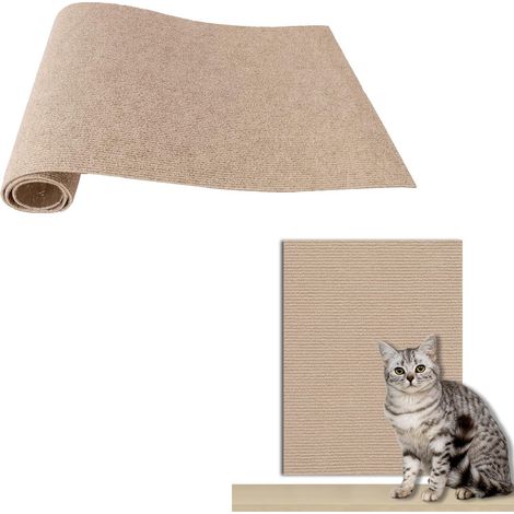 1 Pezzi Tapis Griffoir pour Chat Auto-Adhésif Gris, 200 cm x 40 cm,Tapis Griffoir pour Chat,Griffoir à Faire Soi-Même,per Parete e Angolo (Kaki) (1/5)