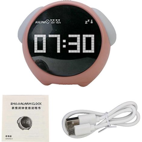 Réveil enfant numérique LED avec veilleuse et commande vocale, B-- (1/5)