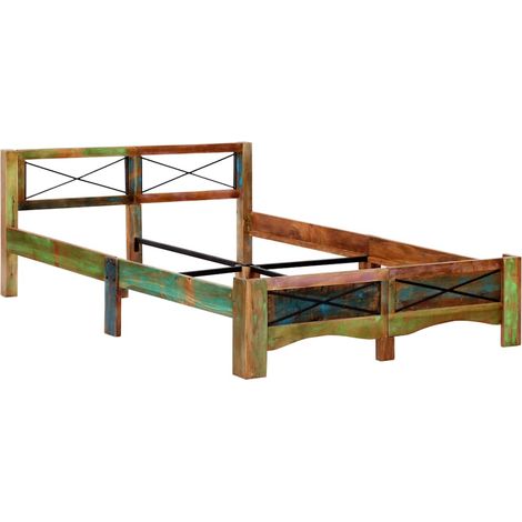 Maison Exclusive - Massivholzbett ohne Matratze Altholz 140x200 c (1/5)