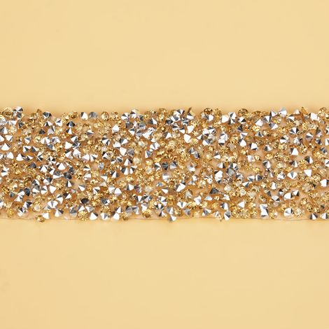 Patch adhésif en maille de strass de 3 cm, chaîne décorative thermocollante en strass, 1 mètre