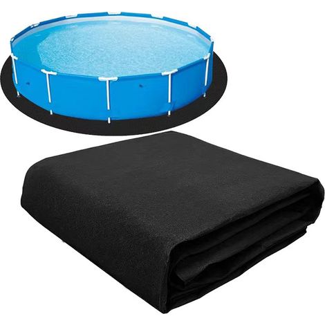 Tapis de Protection pour Piscine Ronde – Anti-Perforation, Feutre Isolant, Diamètre 4,6 m – Alovez