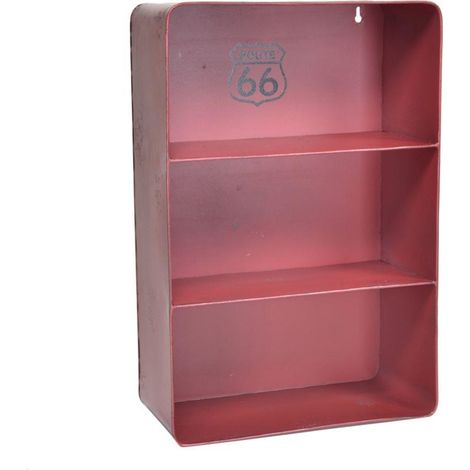 Rechteckiges rotes Bristol-Metallregal 3 Regale cm29,5x15h45