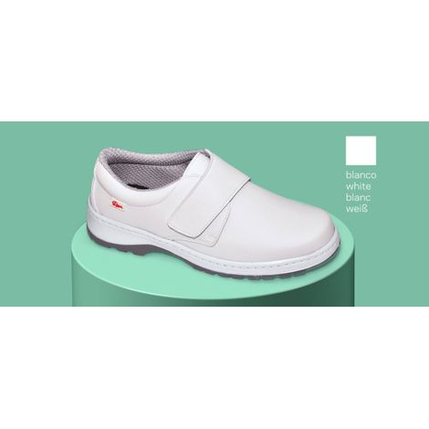 Zapato de sanidad transpirable con pala de microfibra forrada MILÁN-SCL liso 38 Blanco (1/2)
