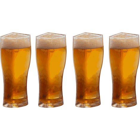 Verre à Bière Acrylique 4 en 1, 4 Pièces pour Fête, Anniversaire, Cadeau, Événement