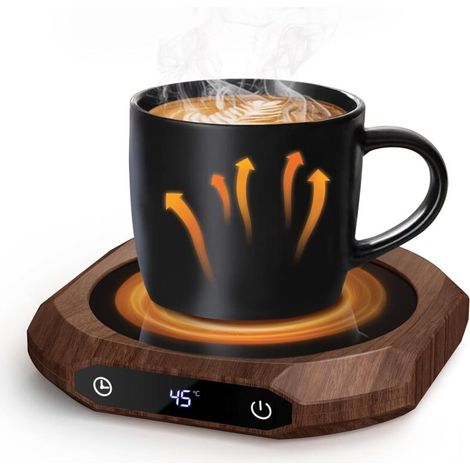 XEPHO Chauffe Tasse, Chauffe café pour Bureau, Chauffe-Tasse à café,1-12H arrêt Automatique,Chauffe-Bougie Intelligent avec 3 réglages de température, Chauffe-Boisson électrique (Marron) (1/4)
