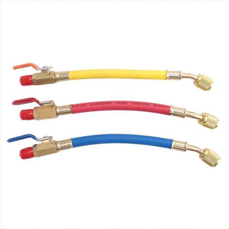 Manomètre PSI pour R134A, R410 et R22, tuyau de charge pour réfrigérant de climatisation, tuyaux de réfrigérant pour CVC avec batterie (1/5)