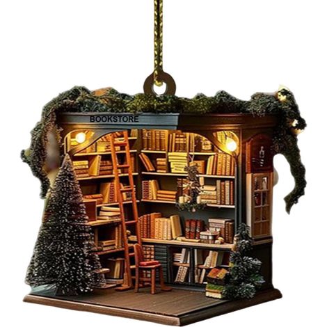 Ornement Livre - Décoration Arbre De Noël En Acrylique - Pour Bibliothèque Ou Intérieur - Lot De 1 (1/5)