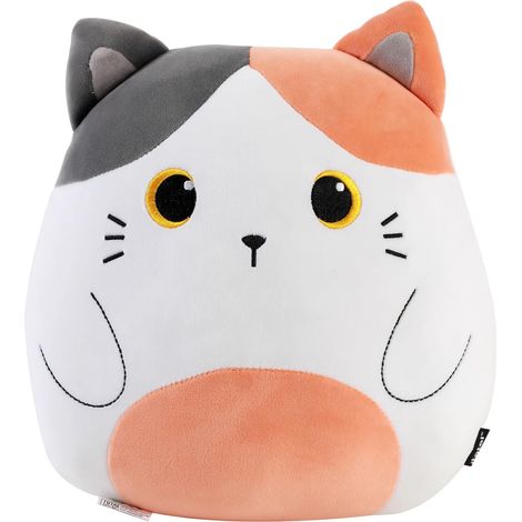 I-TOTAL ® - COUSSIN DÉCORATIF POUR CHAMBRE/SALON, COUSSIN MOELLEUX EN TISSU ANIMAL (ORANGE CAT) 1