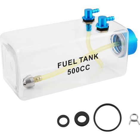 Réservoir de Carburant Essence Bouteille en Plastique Transparent 500CC CNC pour Avion RC Gaz et Nitro (1/5)