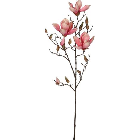 Branche de Magnolia Artificiel Fleur Rose pour Décoration Intérieure Hauteur 88 cm - PANGIVO (1/4)