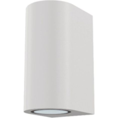 Applique moderno lampadari bartalini pord two gu10 led ip54 alluminio biemissione, finitura metallo bianco