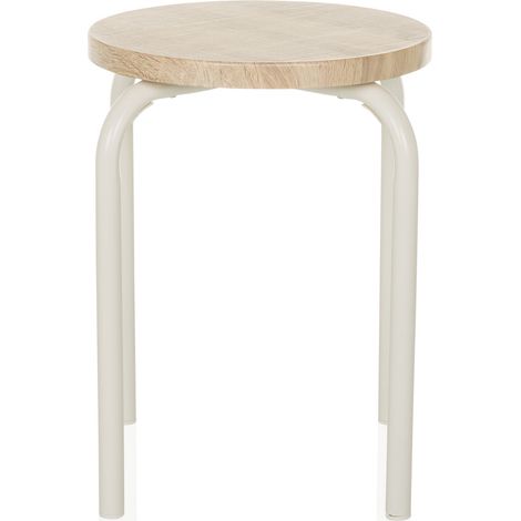 [GEBRAUCHT] B-Ware Hjh Living Alranda Metall Mdf Weiß Eiche Stapelhocker Sitzhocker Hocker27