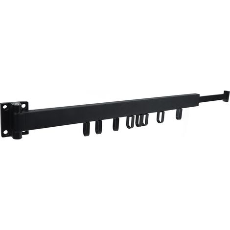 Étendoir à linge pliable en alliage d'aluminium Gao Wenhai, pour balcon, sans perçage, vente en gros pour l'intérieur, noir sobre (1/5)