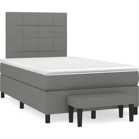 Maison Exclusive - Giroletto a Molle con Materasso Grigio Scuro 120x200 cm Tessuto (1/5)