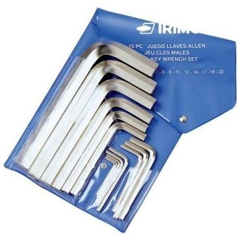 IRIMO jgo 10 llaves hexagonales niq.2-12mm 041021 irimo , JUEGO LLAVE HEXAGONAL MACHO ACODADO N-1 NIQUELADO BOLSA 10u