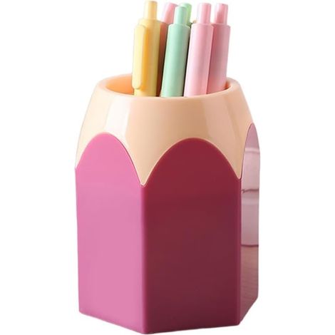 Pen Holder, Large Capacity, Lightweight, Portable, Girls, Multifunctional, Cute, Desk Storage, Tabletop, Stylish, Cute, Cool, Simple, Clear, Vertical, Long, School, Cylindrical, Round, Children(purple (1/5)
