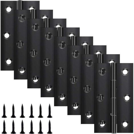 Charnière Pliante - Acier Inoxydable Noir - 68 Mm - Pour Portes Et Fenêtres - Lot De 8 Pièces (1/5)