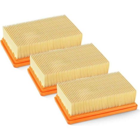 3PCS remplacement plat plissés Filtre Karcher,Filtre plat,Aspirateur de filtre,MV4 MV5 MV6 WD4 WD5 WD6, WD4P WD5P WD6P,Aspirateur Wet-Dry - remplace 2,863-005,0 (1/4)
