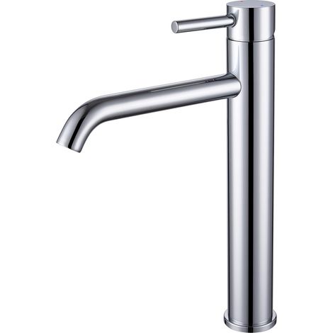 Set mit 1 Waschtischarmatur aus verzinktem Edelstahl 304 mit Auslauf, Kaltstart, grau
