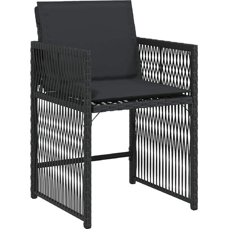 Garden Chairs with Cushions 4 pcs Black Poly Rattan vidaXL (1/5)