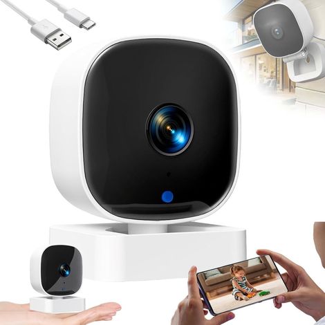 JSSEVN - Cámara de seguridad inalámbrica para ventanas (modelo 2025), grabación 24/7 y alertas inteligentes, cámara WiFi para interiores, para la seguridad del hogar. (1/5)