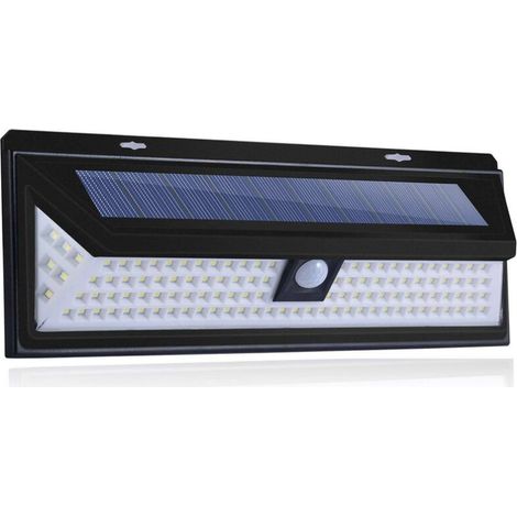 Applique solaire-118 Led Lampe Solaire 1000 Lumens Applique Mural Pir Mouvement Capteur Ip65 Etanche Jardin Exterieur