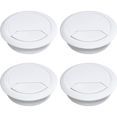 CCYKXA Lot de 4 passe-câbles ronds pour bureaux, diamètre de perçage 60 mm, pour tables, bureaux et plans de travail. (1/5)
