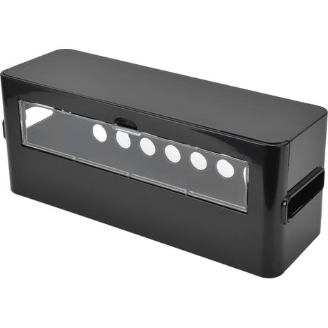 Boîte de rangement de câbles d'alimentation anti-poussière, grande boîte multifonctionnelle pour prises de cordon, noire (1/5)