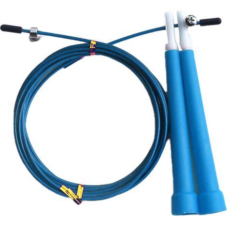 Corde à sauter réglable en fil d'acier pour enfants adultes hommes femmes, entraînement fitness cardio bleu