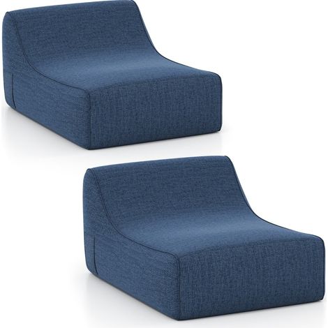Aufblasbarer ergonomischer Liegestuhl mit abnehmbarem Bezug, Blau